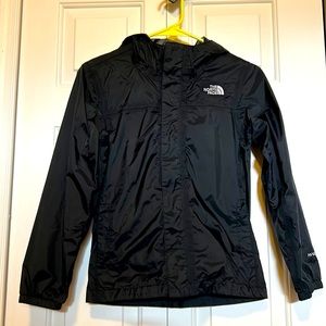 Girls black rain jacket with hood